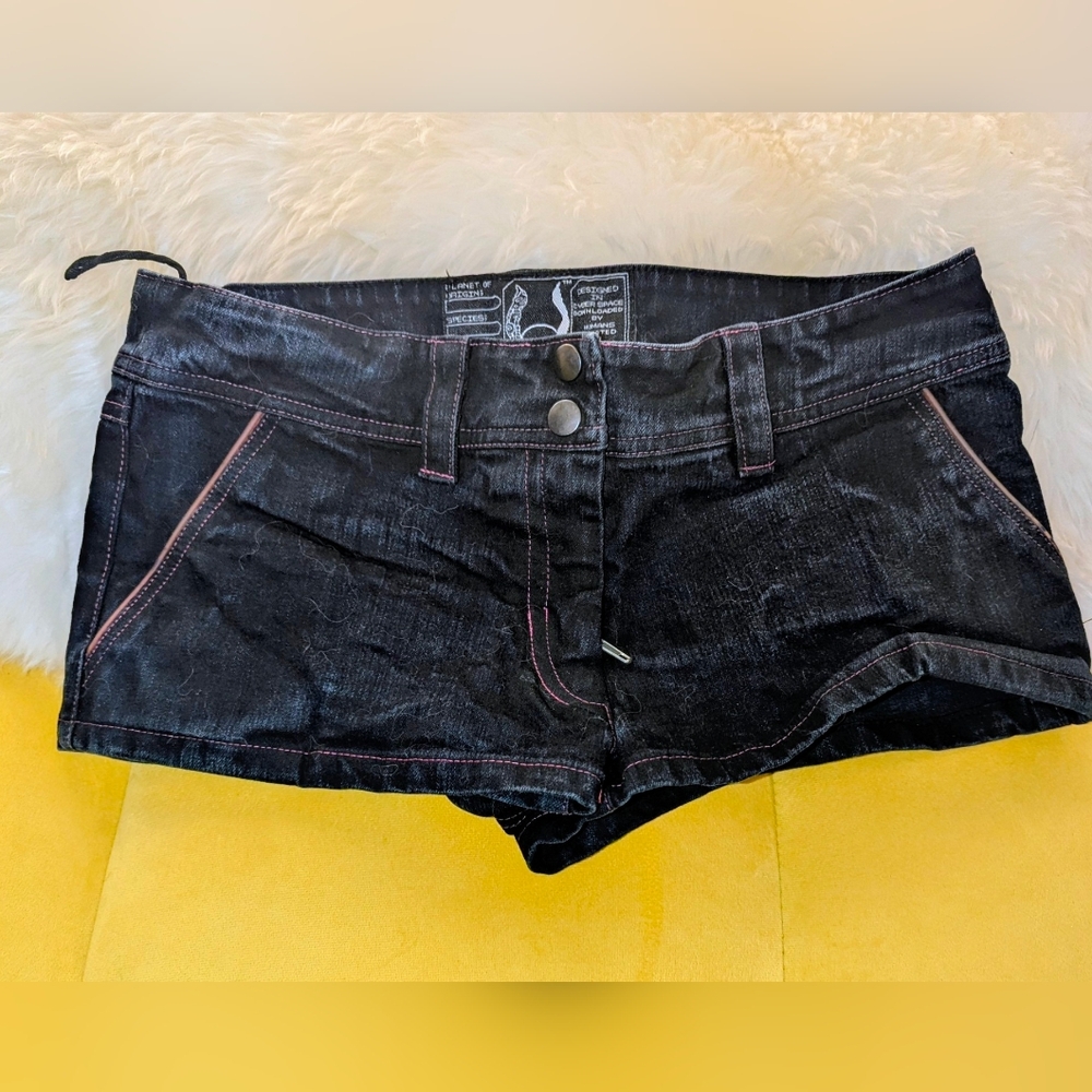 Black Denim Shorts